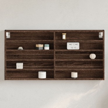 vidaXL Βιτρίνα Καφέ Δρυς 100x8,5x50cm από Επεξεργασμένο Ξύλο