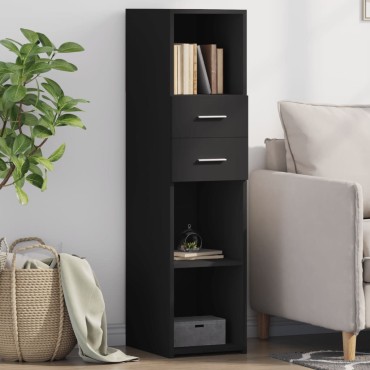 vidaXL Ντουλάπι Μαύρο 30x42,5x124cm από Επεξεργασμένο Ξύλο 1 τεμ.