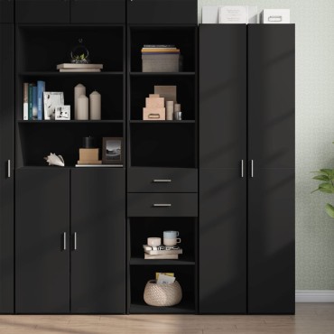 vidaXL Ντουλάπι Μαύρο 45x42,5x185cm από Επεξεργασμένο Ξύλο 1 τεμ.