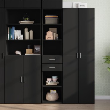 vidaXL Ντουλάπι Μαύρο 40x42,5x185cm από Επεξεργασμένο Ξύλο 1 τεμ.
