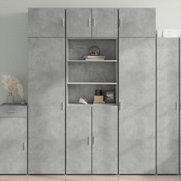 vidaXL Ντουλάπι Γκρι Σκυροδέματος 70x42,5x185cm Επεξεργασμένο Ξύλο 1 τεμ.