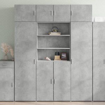 vidaXL Ντουλάπι Γκρι Σκυροδέματος 80x42,5x185cm Επεξεργασμένο Ξύλο 1 τεμ.