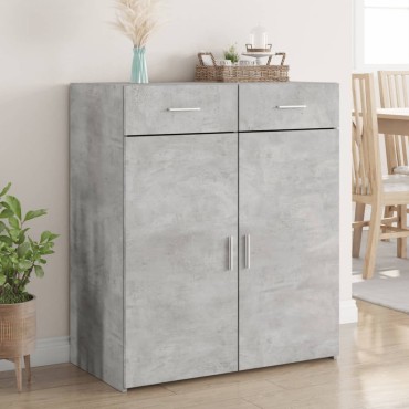 vidaXL Ντουλάπι Γκρι Σκυροδέματος 80x42,5x93cm Επεξεργασμένο Ξύλο 1 τεμ.