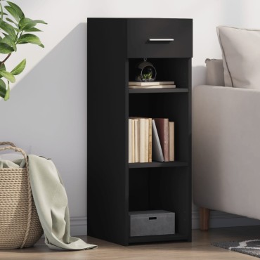 vidaXL Συρταριέρα Μαύρη 30x42,5x93cm από Επεξεργασμένο Ξύλο 1 τεμ.