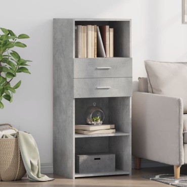 vidaXL Ντουλάπι Γκρι Σκυρ. 50x42,5x124cm από Επεξεργασμένο Ξύλο 1 τεμ.