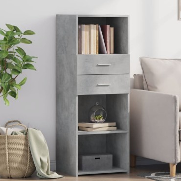 vidaXL Ντουλάπι Γκρι Σκυρ. 45x42,5x124cm από Επεξεργασμένο Ξύλο 1 τεμ.
