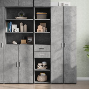 vidaXL Ντουλάπι Γκρι Σκυροδέματος 40x42,5x185cm Επεξεργασμένο Ξύλο 1 τεμ.