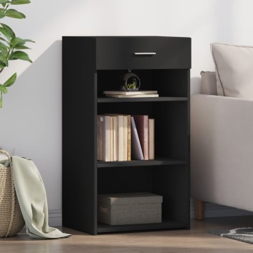 vidaXL Συρταριέρα Μαύρη 50x42,5x93cm από Επεξεργασμένο Ξύλο 1 τεμ.