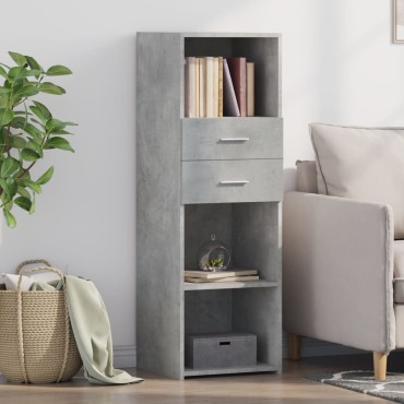 vidaXL Ντουλάπι Γκρι Σκυρ. 40x42,5x124cm από Επεξεργασμένο Ξύλο 1 τεμ.