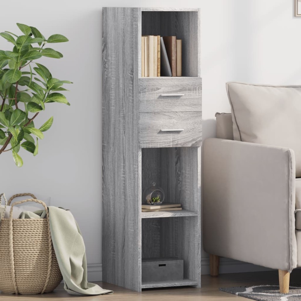 vidaXL Ντουλάπι Γκρι Sonoma 30x42,5x124cm από Επεξεργασμένο Ξύλο 1 τεμ.