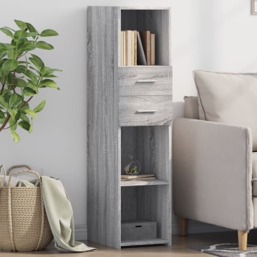vidaXL Ντουλάπι Γκρι Sonoma 30x42,5x124cm από Επεξεργασμένο Ξύλο 1 τεμ.
