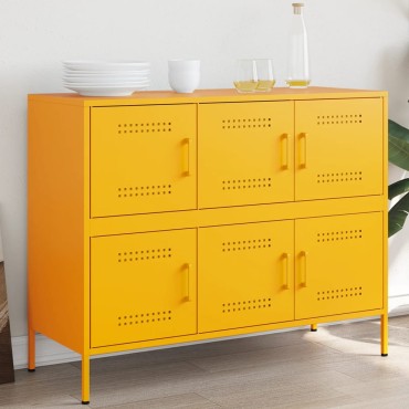 vidaXL Ντουλάπι Μουσταρδί 100,5x39x79cm από Ατσάλι 1 τεμ.
