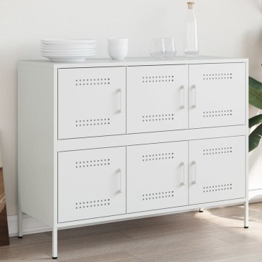 vidaXL Ντουλάπι Λευκό 100,5x39x79cm από Χάλυβα 1 τεμ.