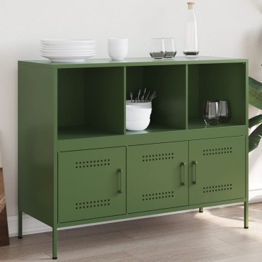 vidaXL Ντουλάπι Πράσινο Λαδί 100,5x39x79cm από Ατσάλι 1 τεμ.