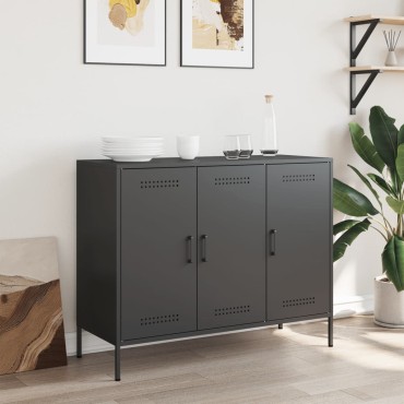 vidaXL Ντουλάπι Μαύρο 100,5x39x79cm από Χάλυβα 1 τεμ.