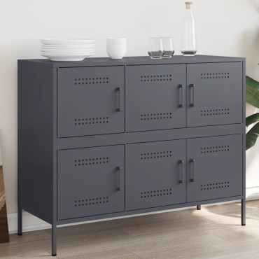 vidaXL Ντουλάπι Ανθρακί 100,5x39x79cm από Χάλυβα 1 τεμ.