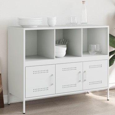 vidaXL Ντουλάπι Λευκό 100,5x39x79cm από Χάλυβα 1 τεμ.