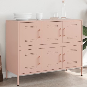 vidaXL Ντουλάπι Ροζ 100,5x39x79cm από Χάλυβα 1 τεμ.