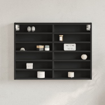vidaXL Ραφιέρα Μαύρη 80x8,5x58cm από Επεξεργασμένο Ξύλο 1 τεμ.