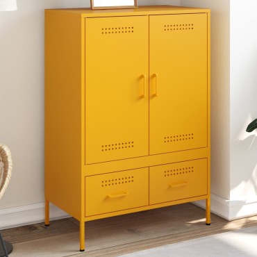 vidaXL Ντουλάπι Μουσταρδί 68x39x101,5cm από Ατσάλι 1 τεμ.