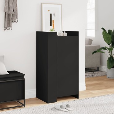 vidaXL Παπουτσοθήκη Μαύρη 52x37,5x100cm από Επεξεργασμένο Ξύλο