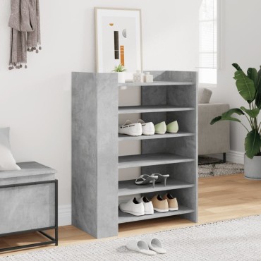 vidaXL Παπουτσοθήκη Γκρι Σκυροδέματος 74,5x37,5x100 Επεξεργασμένο Ξύλο 74,5x37,5x100cm