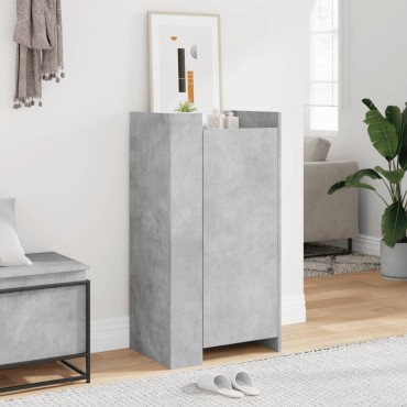 vidaXL Παπουτσοθήκη Γκρι Σκυροδέματος 52x37,5x100cm Επεξεργασμένο Ξύλο
