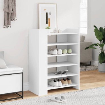 vidaXL Παπουτσοθήκη Λευκή 74,5x37,5x100cm από Επεξεργασμένο Ξύλο