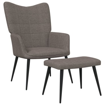 vidaXL Πολυθρόνα Relax Χρώμα Taupe Υφασμάτινη με Σκαμπό 61x70x96,5cm 1 τεμ.