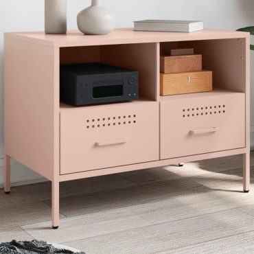 vidaXL Έπιπλο Τηλεόρασης Ροζ 68x39x50,5cm από Χάλυβα