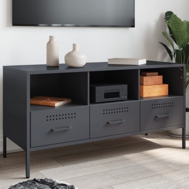 vidaXL Έπιπλο Τηλεόρασης Ανθρακί 100,5x39x50,5cm από Ατσάλι