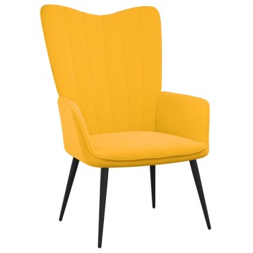 vidaXL Πολυθρόνα Relax Κίτρινο Μουσταρδί Βελούδινη 61x70x96,5cm 1 τεμ.