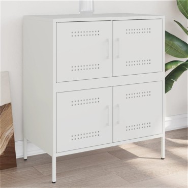 vidaXL Μπουφές Λευκός 68x39x79cm από Ατσάλι 1 τεμ.