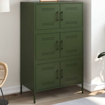 vidaXL Ντουλάπι Πράσινο Λαδί 68x39x113cm από Ατσάλι 1 τεμ.
