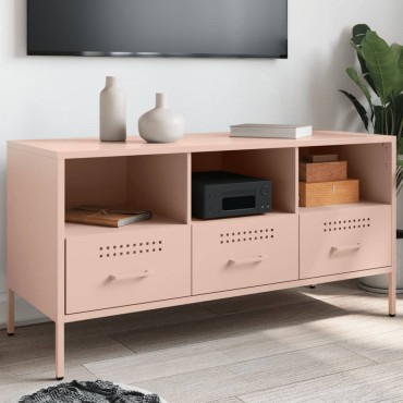 vidaXL Έπιπλο Τηλεόρασης Ροζ 100,5x39x50,5cm από Ατσάλι