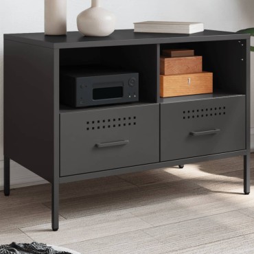vidaXL Έπιπλο Τηλεόρασης Μαύρο 68x39x50,5cm Ατσάλινο