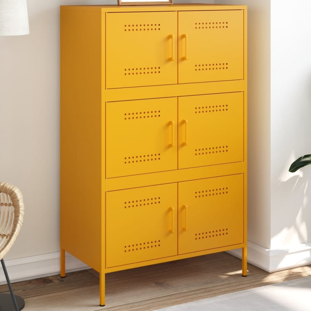 vidaXL Ντουλάπι Μουσταρδί 68x39x113cm από Ατσάλι 1 τεμ.