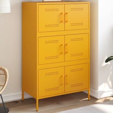 vidaXL Ντουλάπι Μουσταρδί 68x39x113cm από Ατσάλι 1 τεμ.