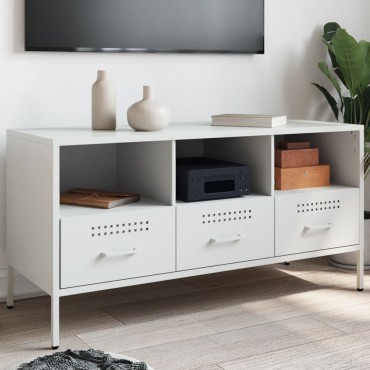 vidaXL Έπιπλο Τηλεόρασης Λευκό 100,5x39x50,5cm από Ατσάλι
