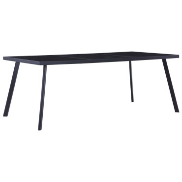 vidaXL Τραπεζαρία Μαύρη 200x100x75cm από Ψημένο Γυαλί 1 τεμ.