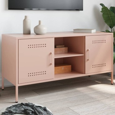 vidaXL Έπιπλο Τηλεόρασης Ροζ 100,5x39x50,5cm από Ατσάλι