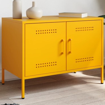 vidaXL Έπιπλο Τηλεόρασης Μουσταρδί Κίτρινο 68x39x50,5cm από Ατσάλι