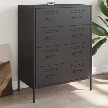 vidaXL Ντουλάπι Μαύρο 68x39x89cm από Ατσάλι 1 τεμ.