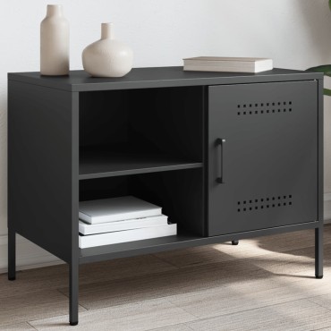 vidaXL Έπιπλο Τηλεόρασης Μαύρο 68x39x50,5cm Ατσάλινο