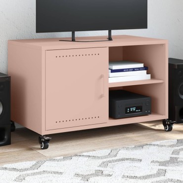 vidaXL Έπιπλο Τηλεόρασης Ροζ 68x39x43,5cm Χάλυβας