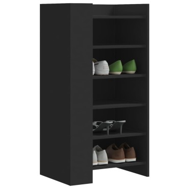 vidaXL Παπουτσοθήκη Μαύρη 52x37,5x100cm από Επεξεργασμένο Ξύλο