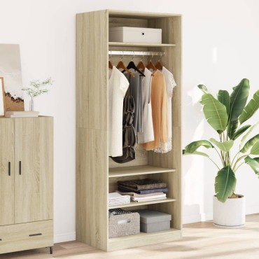 vidaXL Ντουλάπα Χρώμα Sonoma Δρυς 80x50x200cm από Επεξ. Ξύλο 1 τεμ.