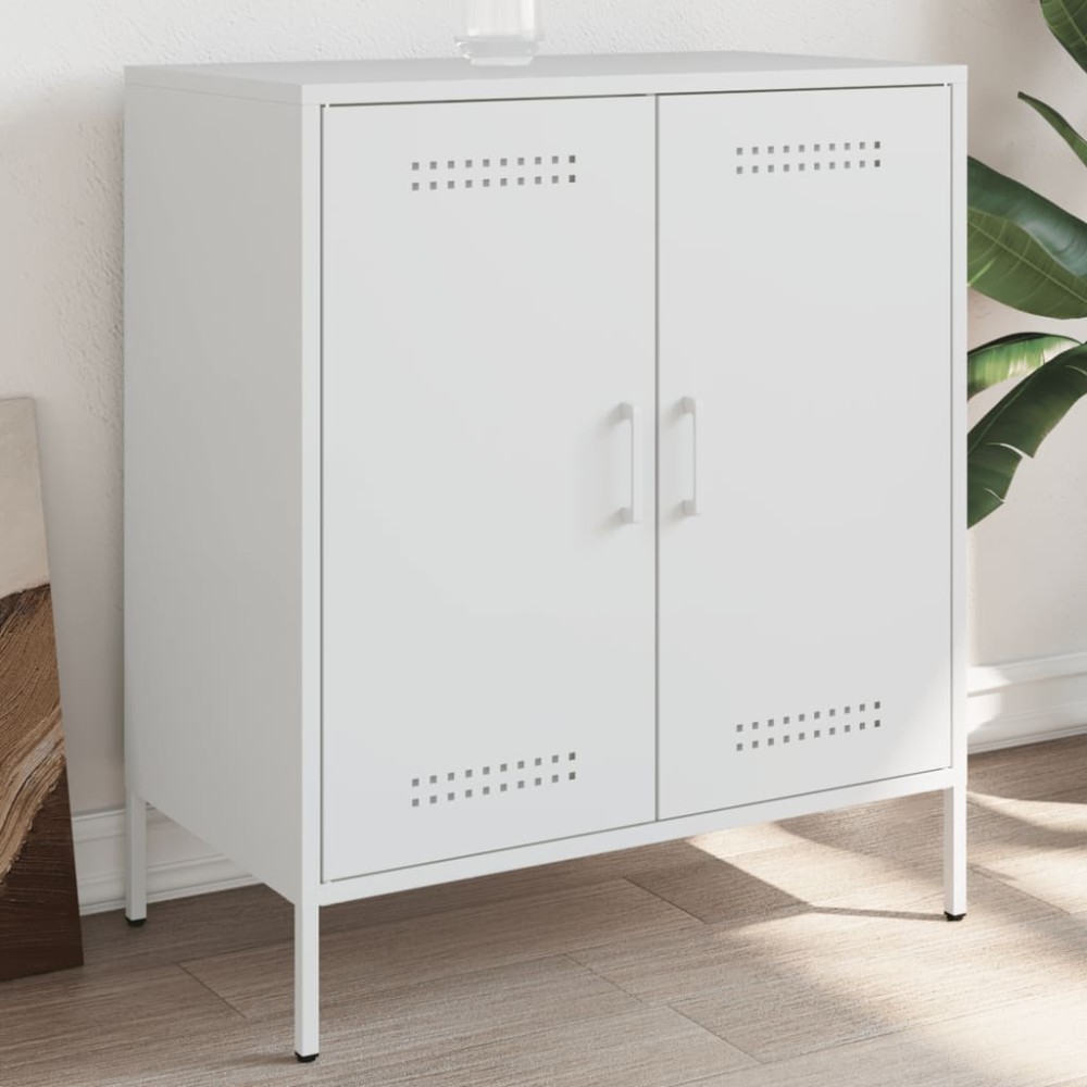 vidaXL Μπουφές Λευκός 68x39x79cm από Ατσάλι 1 τεμ.
