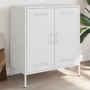 vidaXL Μπουφές Λευκός 68x39x79cm από Ατσάλι 1 τεμ.