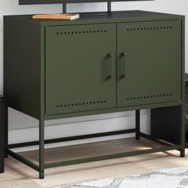 vidaXL Έπιπλο Τηλεόρασης Πράσινο Λαδί 68,5x39x60,5cm από Ατσάλι